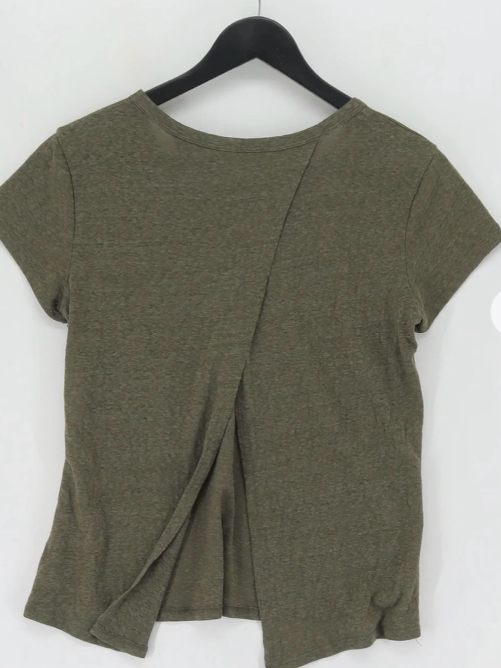 Abercrombie and Fitch: Olive Split-Back Short Sleeve Tee